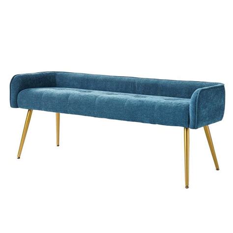 Jayden Creation Ramiro In Wide Blue Modern Upholstered Low Back