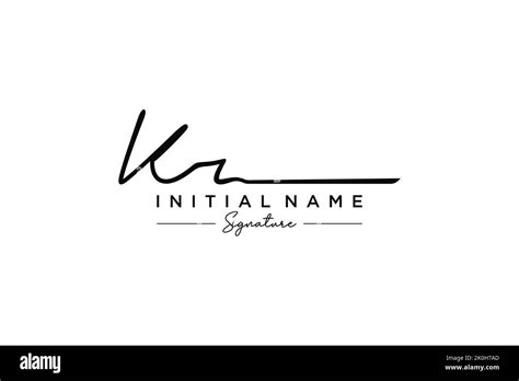 Kr Signature Logo Template Vector Hand Drawn Calligraphy Lettering Vector Illustration Stock