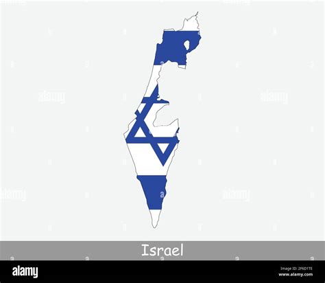 Israel Map Flag. Map of the State of Israel with the Israeli national ...