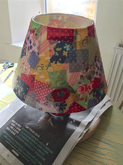 Upcycled Lampshade Fabric Decoupage Fabric Decoupage Funky Junk