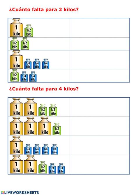 Ejercicios Del Kilogramo Para Primaria Cubo