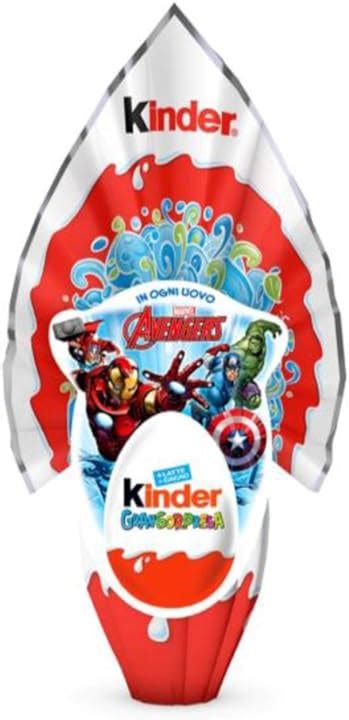 Kinder Gran Sorpresa KINDER AVENGERS 150 GR Uovo Di Pasqua IdeaLuceStore