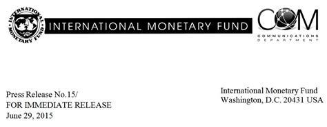 IMF Press Release 6 29 15