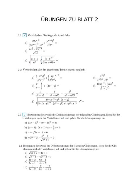 Übungen ZU Blatt 2 Übungszettel Wirtschaftsmathematik Universität