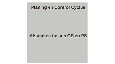 Planning En Control Cyclus By Hanneke Spiertz On Prezi