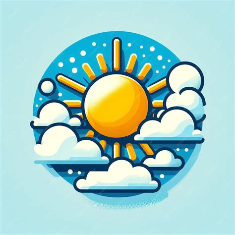 Premium Vector A Sun With The Sun And Clouds On It