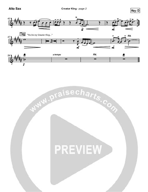 Creator King Alto Sax Sheet Music Pdf Don Moen Praisecharts