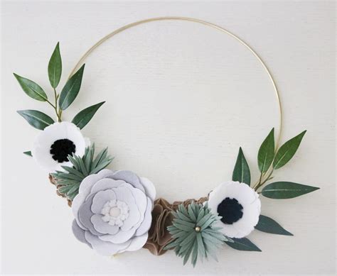Wreath Felt Wreath Wreaths Flower Wreath Spring Wreath Felt Flower ...
