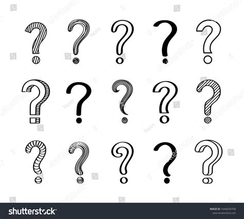 Big Set Hand Drawn Question Marks Stock Vector Royalty Free