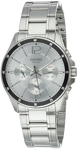 Casio Men Analog Quartz Watch With Stainless Steel Strap Mtp D