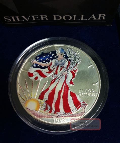 1999 American Eagle Lady Liberty Full Color 999 Proof Silver Dollar 1 Oz