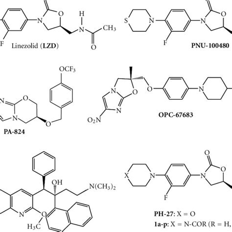 Chemical Structure Of Oxazolidinone Antibacterial Agents And Novel