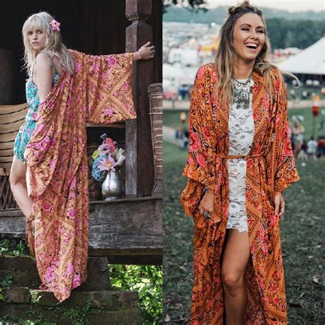 Spell Designs Amber Babushka Kimono Duster Orange Pin Gem