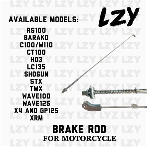 LZY Brake Rod For Motorcycle TMX WAVE XRM BARAKO CT100 RS100 STX X4