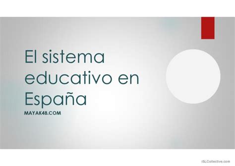 El Sistema Educativo En Espana Español Ele Powerpoints