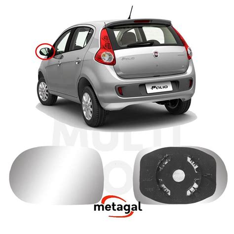 Lente Retrovisor Esquerdo Encaixe Fiat Palio 2011 Metagal