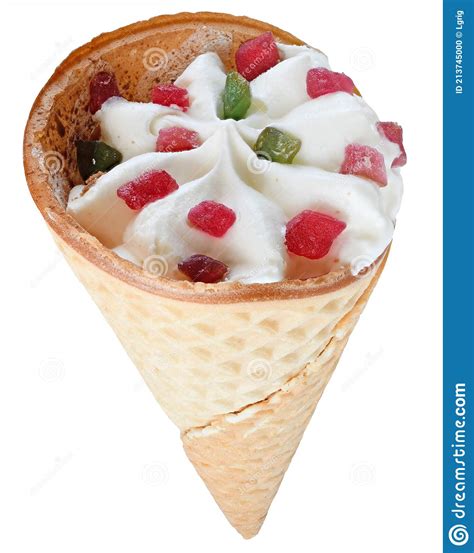 Sorvete Num Cone De Wafffle Isolado Foto De Stock Imagem De Produto