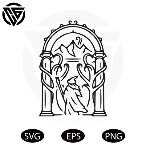 Lord Of The Rings Gandalf And Moria Svg Lotr Svg Moria Door Sticker