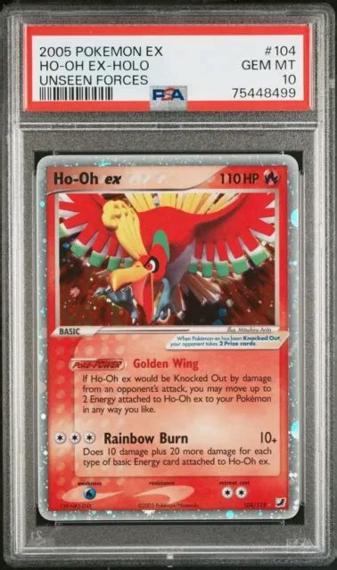 Pokemon Ex Unseen Forces Ho Oh Ex Holo Rare Low Pop Psa