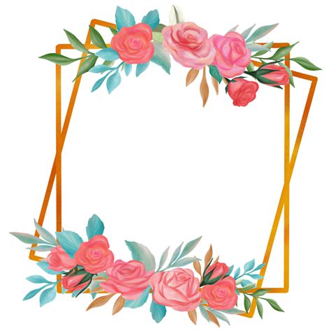 Rose Flower Bouquet Watercolor Frames 10260213 Png