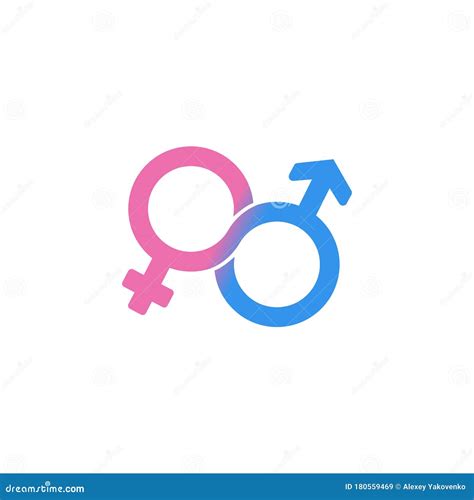 Male And Female Gender Sex Symbol Or Symbols Of Men And Women Icon Flat In Blue And Pink On