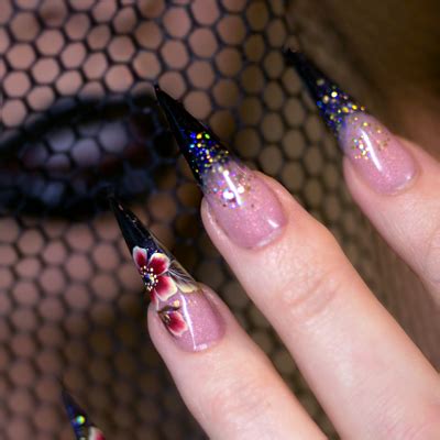 Glitter Fade Acrylic Nail Design | See more Acrylic, Nail Art, St