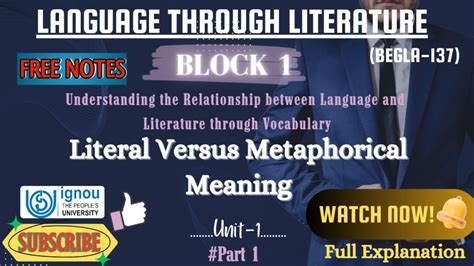 Begla 137 Language Through Literatureunit1 Literal Versus Metaphorical