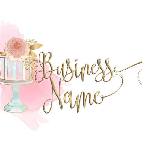 DIGITAL Custom Logo Design Cake Cupcake Bakery Logo Pink Etsy