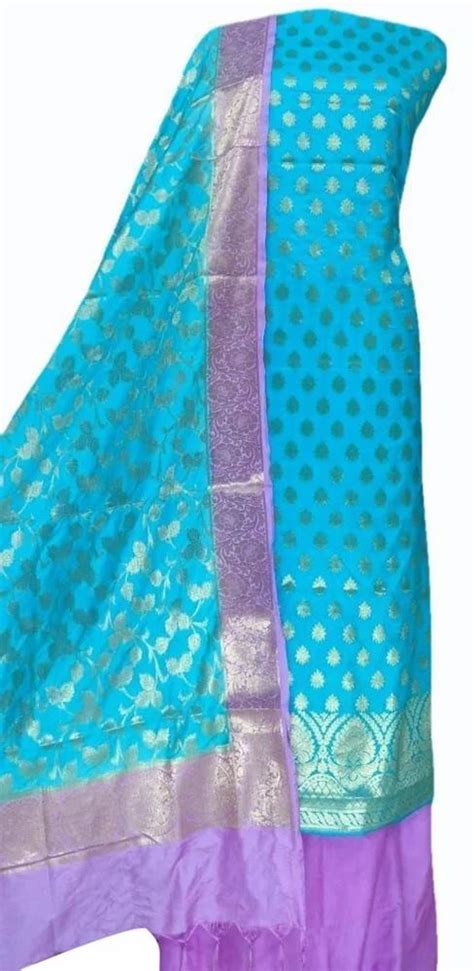 Banarasi Katan Silk Suits With Contras At Rs Set Banarasi Silk