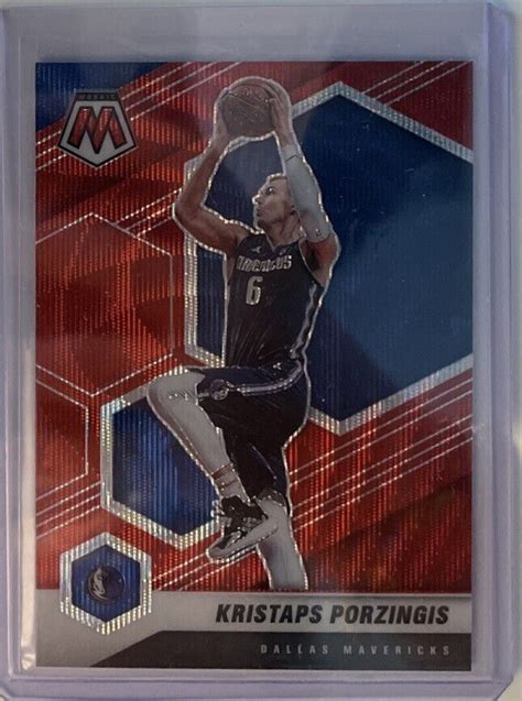 2020 21 Panini Mosaic KRISTAPS PORZINGIS Red Wave Prizm 74 Mavericks