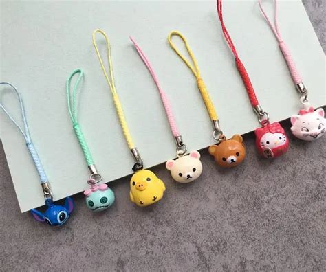 Aliexpress.com : Buy New 100 Pcs cute stitch hello kitty bell Cell Phone Strap Charms Keychains ...