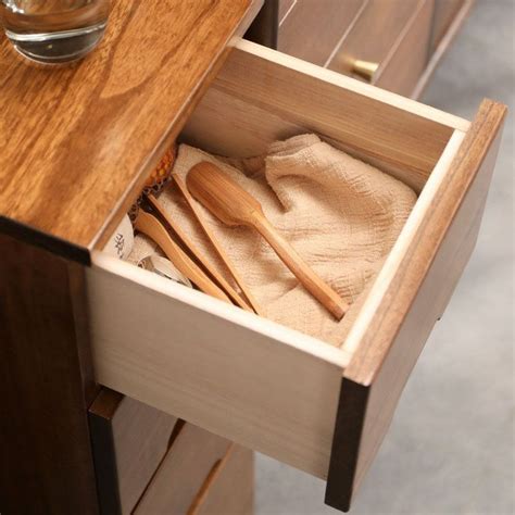 Modern Solid Wood Lingerie Chest With Drawers Narrow Design Natural Finish L X W X