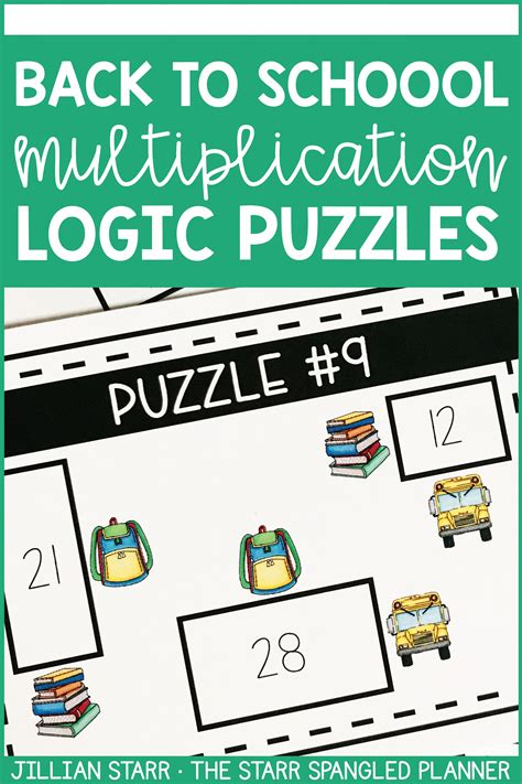 Back To School Math Logic Puzzles Area Perimeter And Multiplication