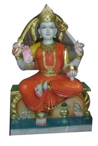 Multicolor Painted Marble Santoshi Maa Statue For Worship Size