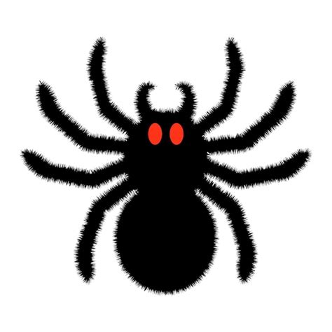 Premium Vector | Black big scary spider isolated on white background ...