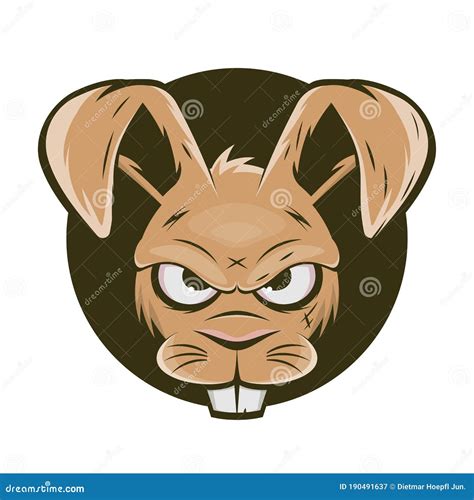 Funny Cartoon Logo Of An Angry Rabbit Stock Vector Illustration Of