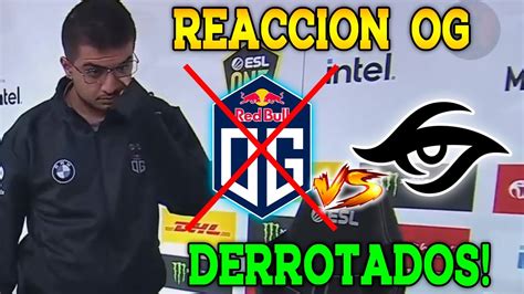 REACCION DE OG TRAS SER DERROTADOS POR TEAM SECRET ESL ONE MALAYSIA