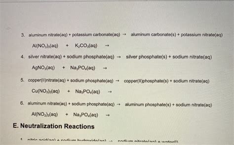 Solved Aluminum Nitrate Aq Potassium Carbonate Aq Chegg