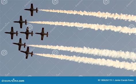 Planes Doing Stunts in the Sky in Spain Editorial Stock Image - Image of sukhoi, white: 180626119