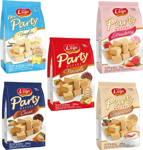 Gastone Lago Party Wafers Hazelnut Vanilla Cappuccino Cocoa And