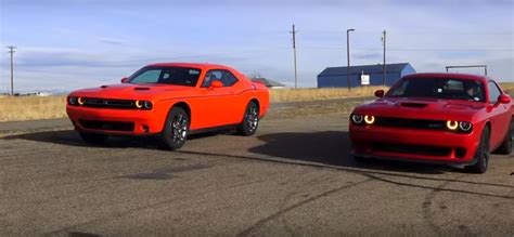 Dodge Challenger Hellcat Vs Dodge Challenger Gt Awd Drag Race Packs A