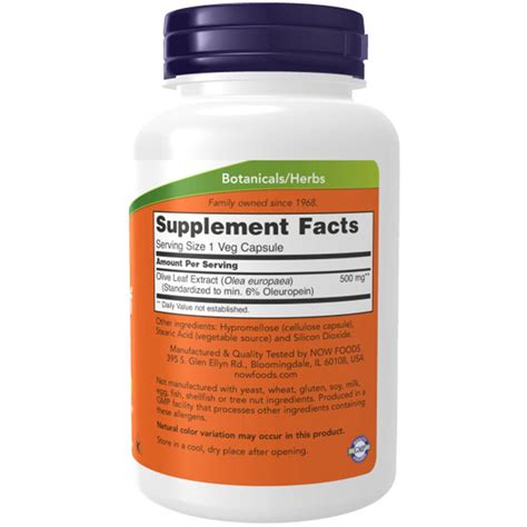 Now Foods Olivenblatt Extrakt Olive Leaf Extract 500mg 1 Kg Shop