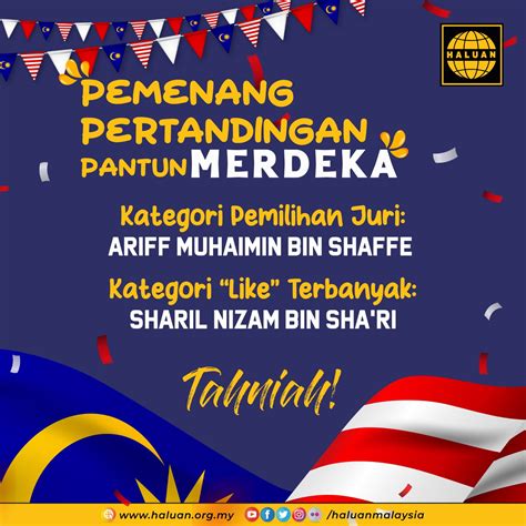 Pengumuman Pemenang Pertandingan Pantun Merdeka Haluan