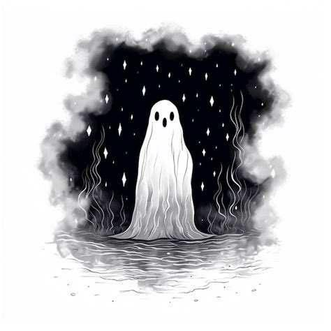 Premium AI Image | Simple Halloween Ghost Vector Art