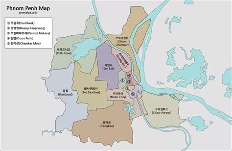 캄보디아 프놈펜 지도 행정 구역 표시한 3가지 자료 Green Blog