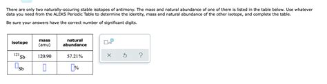 Solved There Are Only Two Naturally Occuring Stable Isotopes Chegg