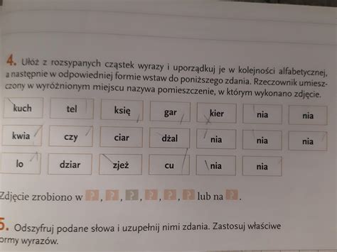 U Z Rozsypanych Czastek Wyrazy I Uporzadkuj Je W Kolejnosci