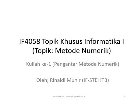 Pdf Pengantar Metode Numerik Dokumen Tips