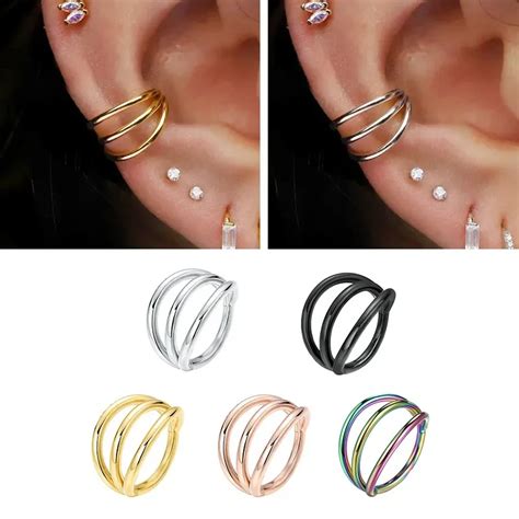 Boucles D Oreilles En Titane G23 3 Couches Pour Femme Bijoux De