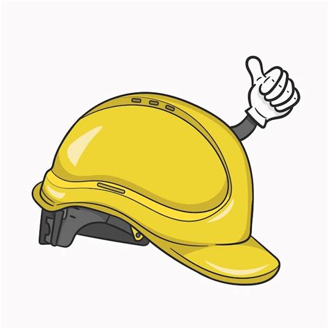 Casco De Construcción Amarillo De Dibujos Animados Vector